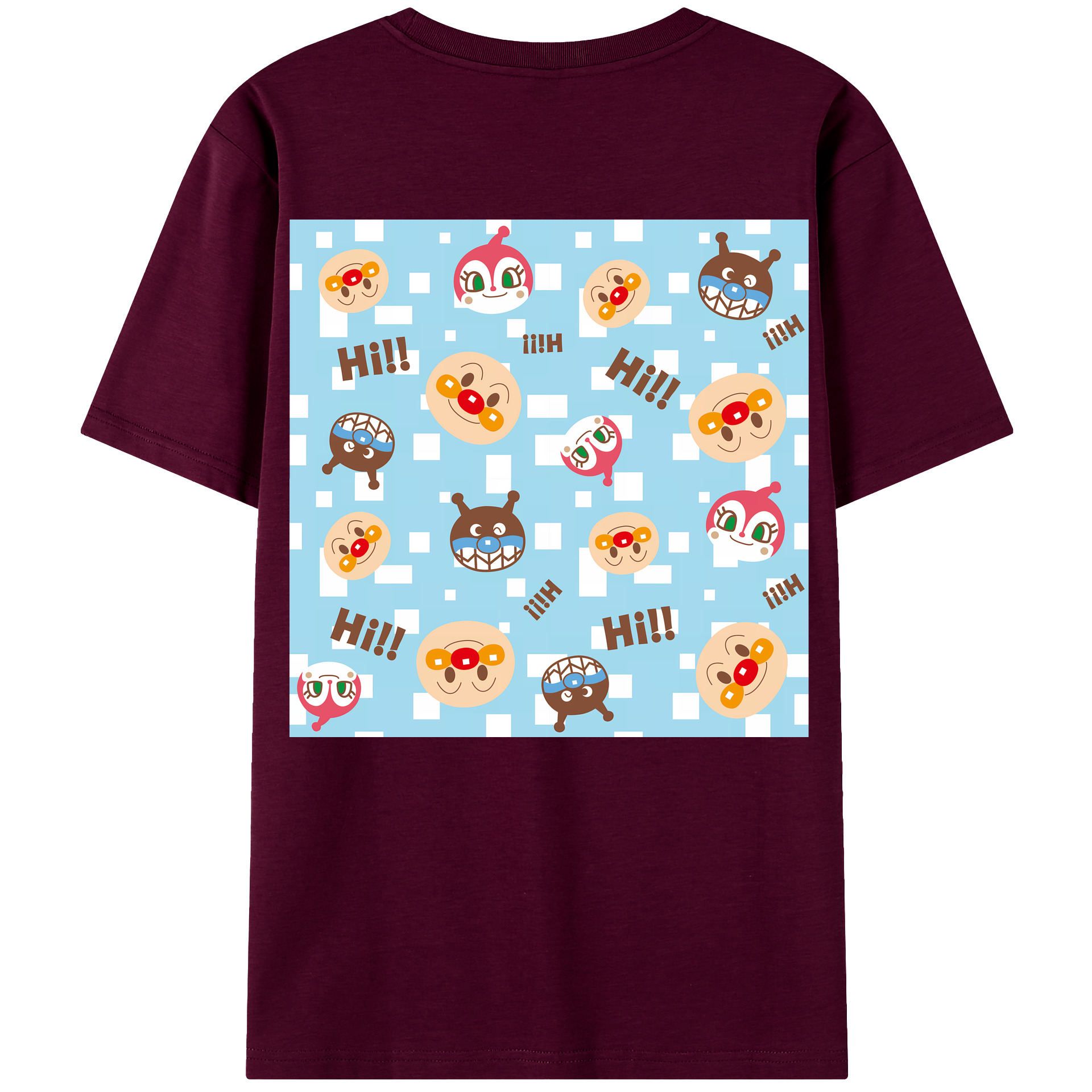 （画像用） アンパンマン Anpanman レディース半袖Tシャツ(バックプリント)